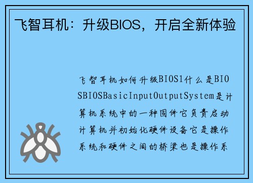 飞智耳机：升级BIOS，开启全新体验
